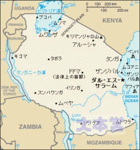 タンザニアの地図