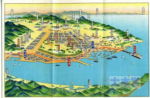 大泊町のイラスト地図